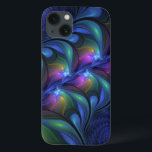 iPhone 13 Coque Coloré Lumineux Abstrait Bleu rose Vert Fractal<br><div class="desc">Art fractal,  moderne,  abstrait et lumineux. Conception pour votre boîtier de téléphone et plus encore.</div>