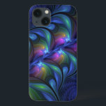 iPhone 13 Coque Coloré Lumineux Abstrait Bleu rose Vert Fractal<br><div class="desc">Art fractal,  moderne,  abstrait et lumineux. Conception pour votre boîtier de téléphone et plus encore.</div>