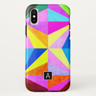 Coque iPhone X Coloré Moderne Multi-Coloré Géométrique   Monogram