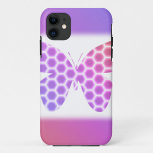 Etui iPhone Case-Mate Coloré Peach rose violet orné de papillon géométri