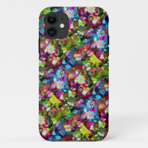 Coque iPhone 11 Coloré Romantique Vintage motif floral 2