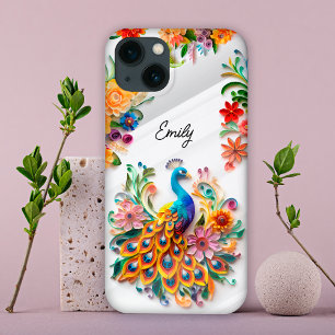 Case-Mate iPhone Case Coloré vibrant paon & fleurs personnalisé