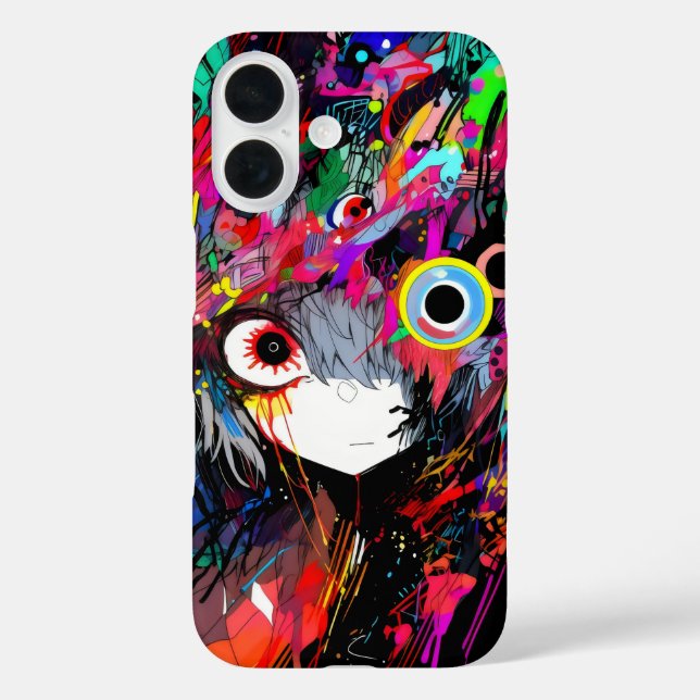 Coques Case-Mate iPhone Colorée Abstraite Anime Girl (Verso)