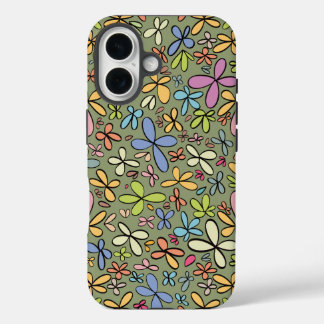 Coque Pour iPhone 16 Colorful Abstract Wildflower Garden