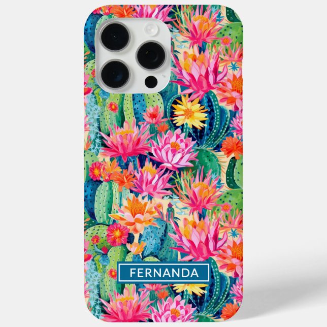 Coques Case-Mate iPhone Colorful Blooming Cacti Personalized (Verso)