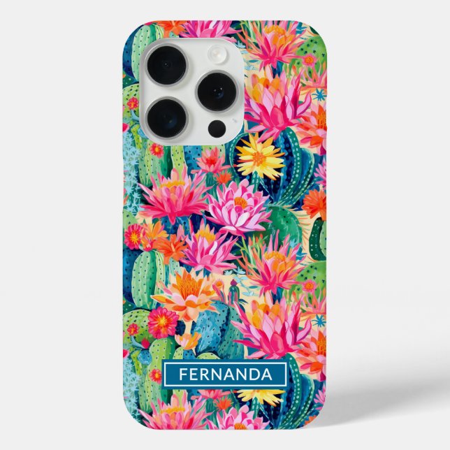 Coques Case-Mate iPhone Colorful Blooming Cacti Personalized (Verso)