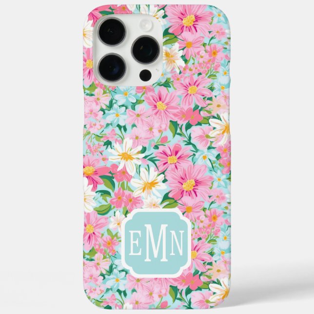 Coques Case-Mate iPhone Colorful Flower Garden Monogrammed (Verso)