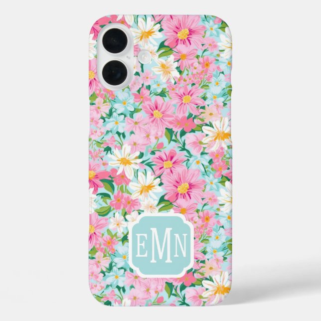 Coques Case-Mate iPhone Colorful Flower Garden Monogrammed (Verso)