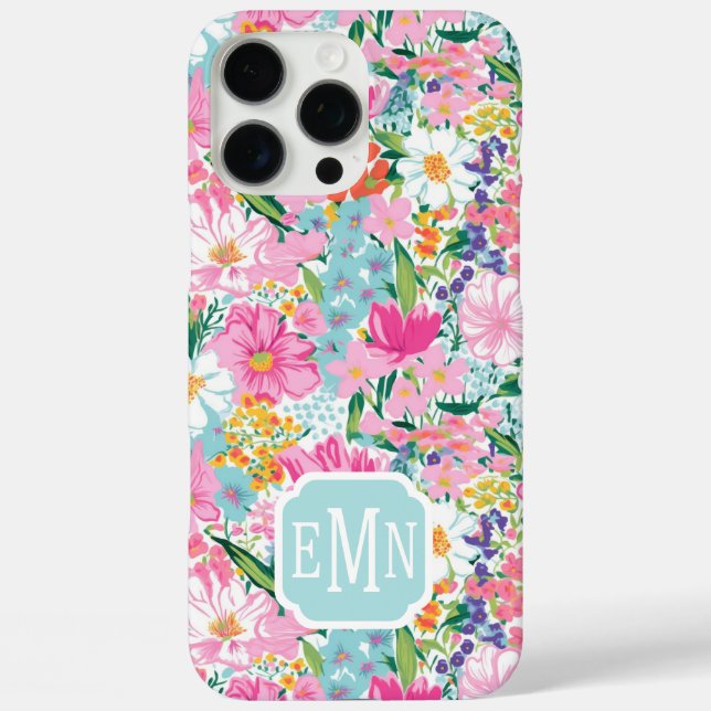 Coques Case-Mate iPhone Colorful Garden Monogrammed (Verso)