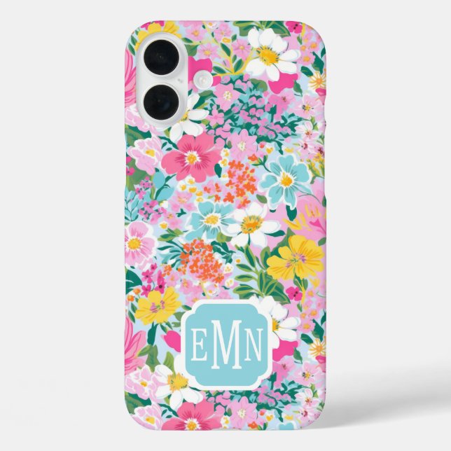 Coques Case-Mate iPhone Colorful Modern Garden Monogrammed (Verso)