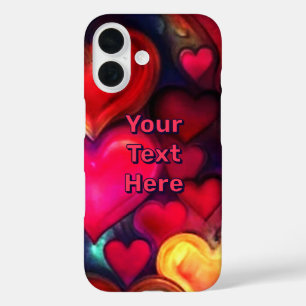 Coque Pour iPhone 16 Colorful Multi Hearts Valentine