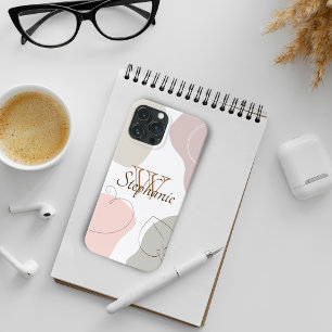 Coque Case-Mate iPhone Colorful Pastel Formes Abstraites avec nom Monogra