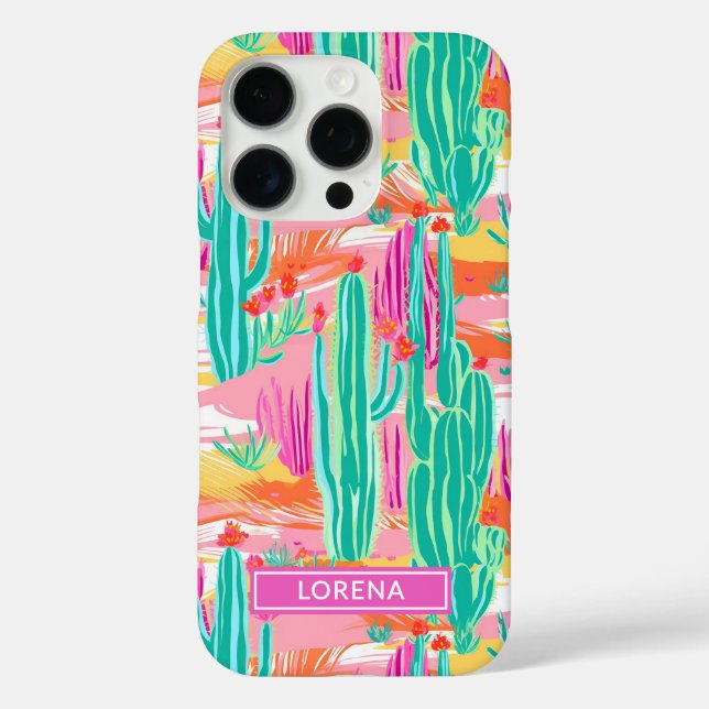 Coques Case-Mate iPhone Colorful Saguaro Cacti Personalized (Verso)