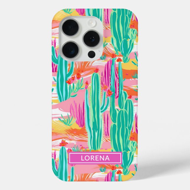 Coques Case-Mate iPhone Colorful Saguaro Cacti Personalized (Verso)