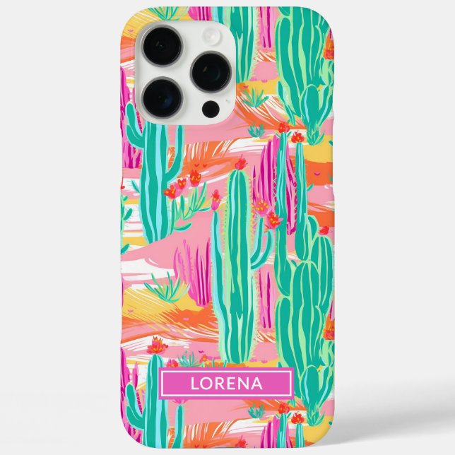 Coques Case-Mate iPhone Colorful Saguaro Cacti Personalized (Verso)
