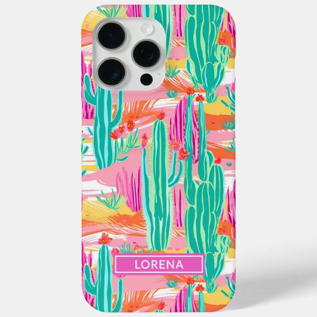 Coques Case-Mate iPhone Colorful Saguaro Cacti Personalized (Verso)