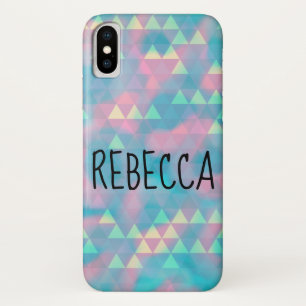 Coques Pour iPhone Colorful Triangles Cloudy Blue