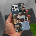 Coque Case-Mate iPhone Coloris photo Bloc de couleur 3 | Meilleur papa<br><div class="desc">Le boîtier de téléphone de collage photo élégant présente trois de vos photos préférées dans un plan quadrillé avec des carrés bleus contrastés. Personnalisez avec votre message personnalisé en lettres blanches. Offrez le meilleur étui de stockage avec un nouveau boîtier de téléphone photo. Ce sont des cadeaux qui sont parfaits...</div>