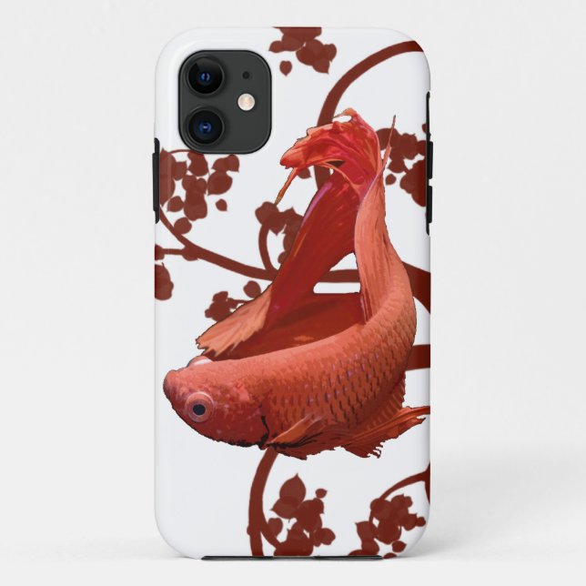 Coques Case-Mate iPhone Combattant Siamois Betta Rouge (Dos)