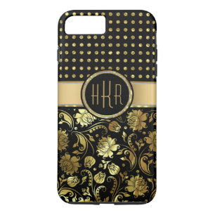 Coque Case-Mate iPhone Combinaison Black & Gold Damask & PolkaDot