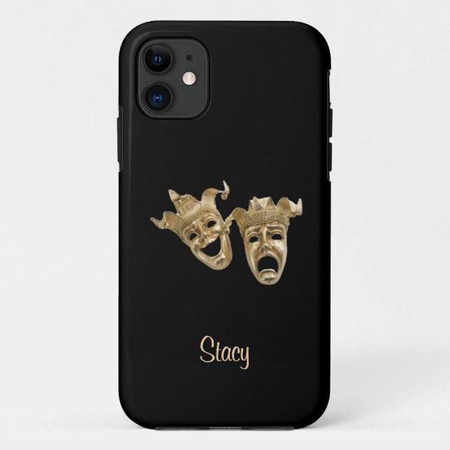 Coques Case-Mate iPhone Comédie et Tragédie Monogramme de Théâtre Unique (Dos)