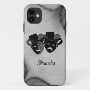 Case-Mate iPhone Case Comédie et tragédie Théâtre Jester Masques Argent
