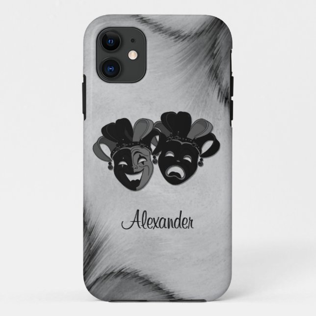 Coques Case-Mate iPhone Comédie et tragédie Théâtre Jester Masques Argent (Dos)