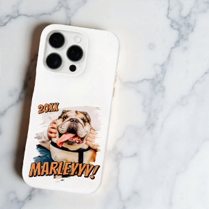 Coque iPhone 16 Pro Comic moderne simple Grunge personnalisé photo pou