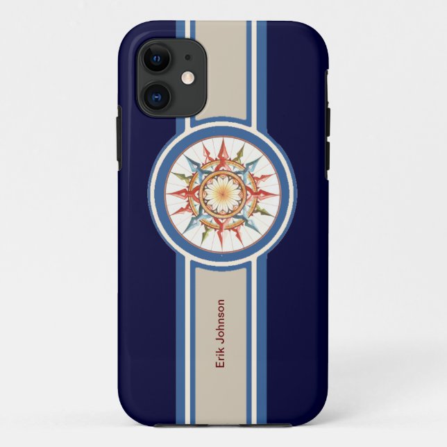 Coques Case-Mate iPhone compass rose - add name (Dos)