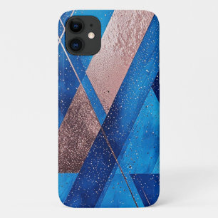 Case-Mate iPhone Case Composition artistique abstraite bleue et dorée