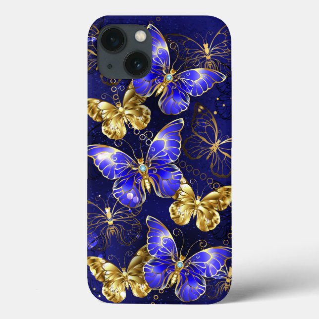 Coques Case-Mate iPhone Composition avec papillons Sapphire (Verso)