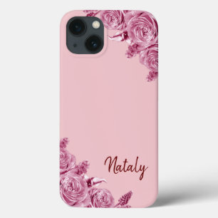 Case-Mate iPhone Case Composition de fleurs roses avec nom