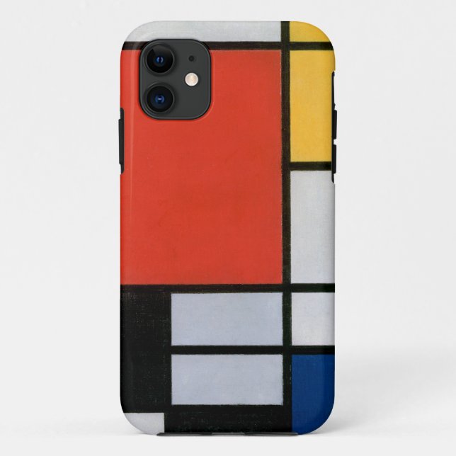 Coques Case-Mate iPhone Composition de Piet Mondrian Rouge Jaune Bleu Impr (Dos)
