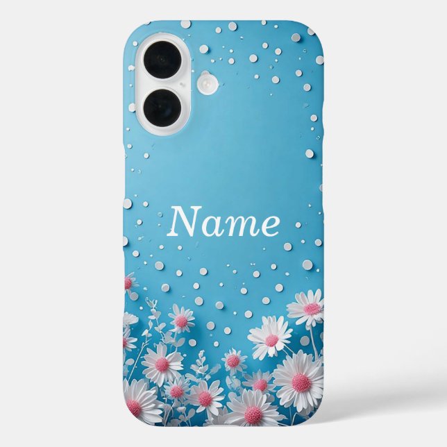 Coques Case-Mate iPhone Composition florale avec fond à pois (Verso)