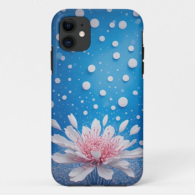 Coques Case-Mate iPhone Composition florale créative à fond à pois (Dos)