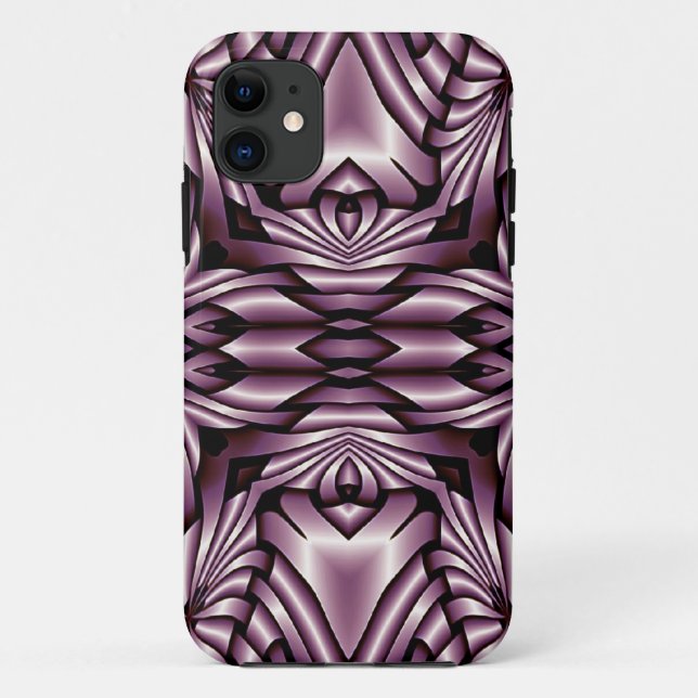 Coques Case-Mate iPhone Composition fractale - Kaleidoscope métal rouge (Dos)