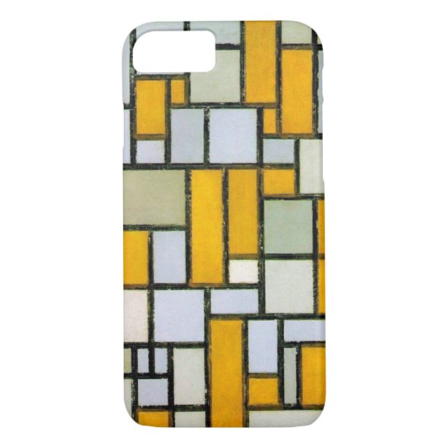 Coques Case-Mate iPhone Composition Jaune et Gris, Mondrian (Dos)