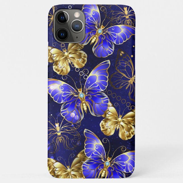 Coques Case-Mate iPhone Composition with Sapphire Butterflies (Dos)