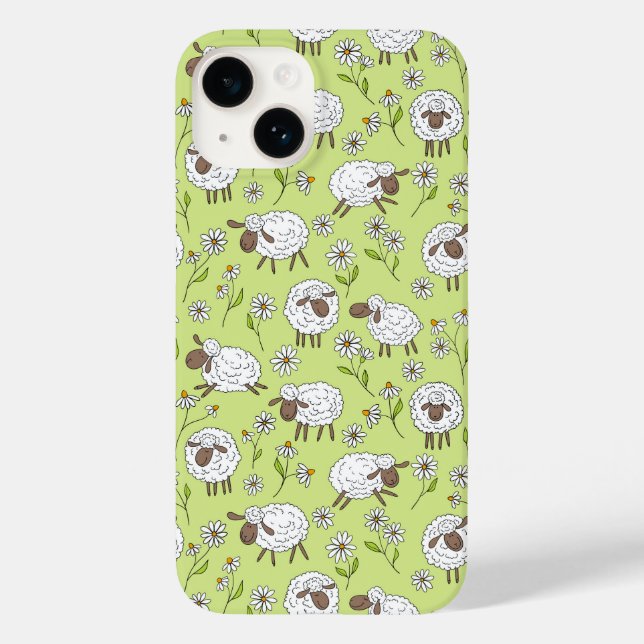 Coques Case-Mate iPhone Compter les moutons sur le vert de rosée miel (Verso)
