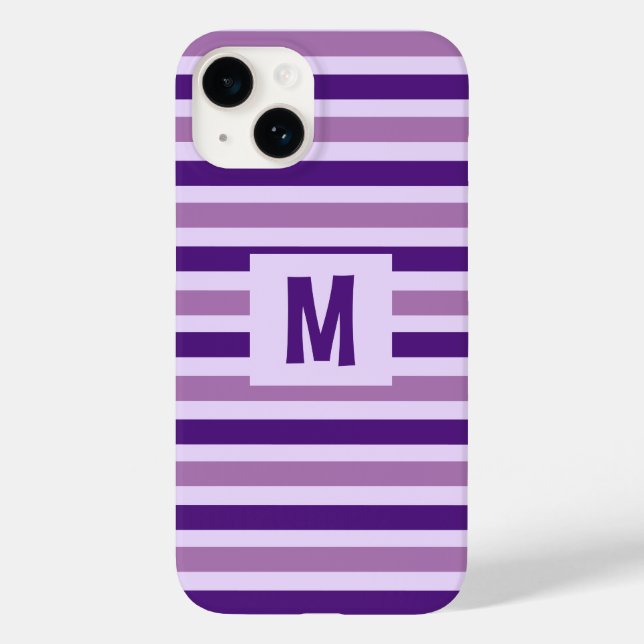 Coques Case-Mate iPhone Conception à rayures mures violettes unique initia (Verso)