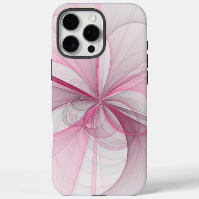 Coques Case-Mate iPhone Conception Abstraite de fractal rose pâle moderne (Verso)