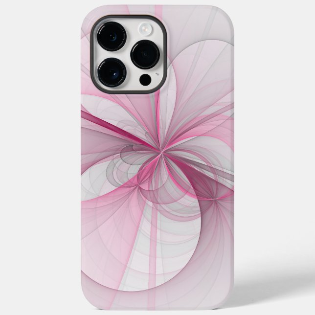 Coques Case-Mate iPhone Conception Abstraite de fractal rose pâle moderne (Verso)