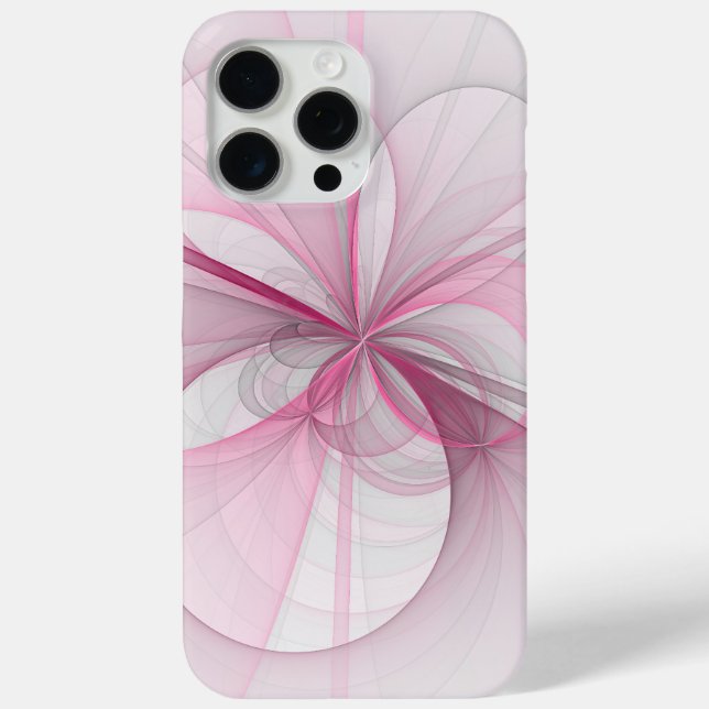 Coques Case-Mate iPhone Conception Abstraite de fractal rose pâle moderne (Verso)