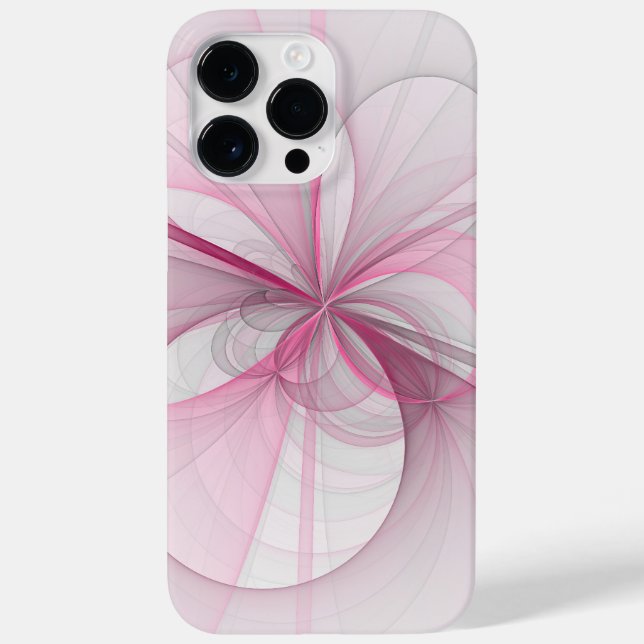 Coques Case-Mate iPhone Conception Abstraite de fractal rose pâle moderne (Verso)