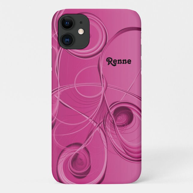 Coques Case-Mate iPhone Conception abstraite de tourbillons roses (Dos)
