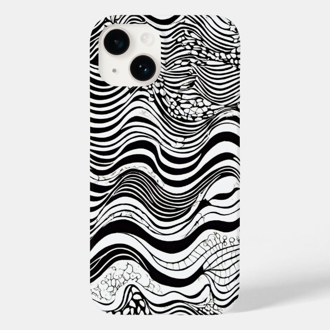 Coques Case-Mate iPhone Conception abstraite en noir et blanc (Verso)