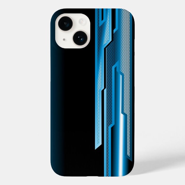 Coques Case-Mate iPhone Conception Abstraite Masculine Bleu Ciel Noir (Verso)