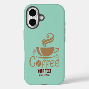 Coque Pour iPhone 16 Conception Amoureux du Café – Graphisme Minimalist