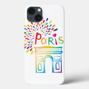 Etui iPhone 13 Conception au néon de Paris France Arc de