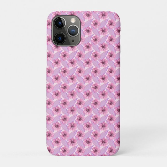 Coques Case-Mate iPhone Conception botanique florale à l'aquarelle rose B (Dos)